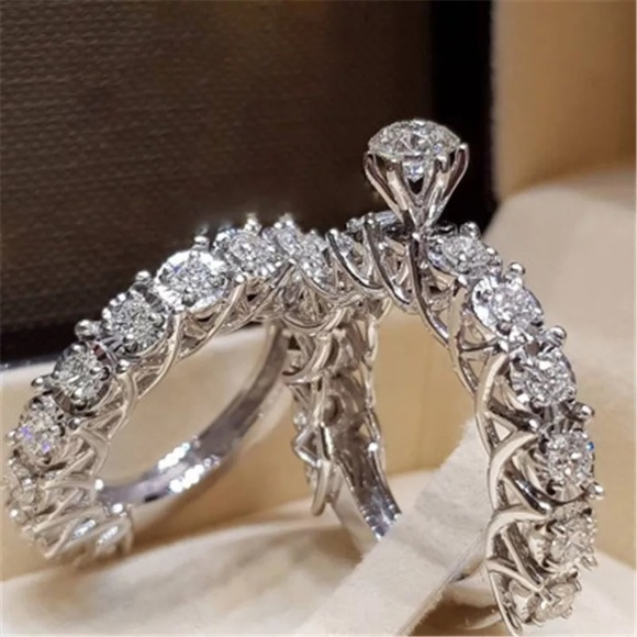 925 silver filled CZ Princess cut Ring - Picture 5 of 6